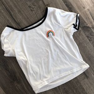 Crop Tee with Rainbow